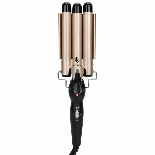 Borce_Triple_Barrel_Hair_Waver_Curling_Iron_for_Women,_3_Barrel_Hair_Crimper,_Instant_Beach_Waves_Curler,_Ceramic_Coated_Hair_Styler_with_Fast_Heating,_Adjustable_Temperature,_Anti-Scald_Design_for_Long_&_Short_Hair.