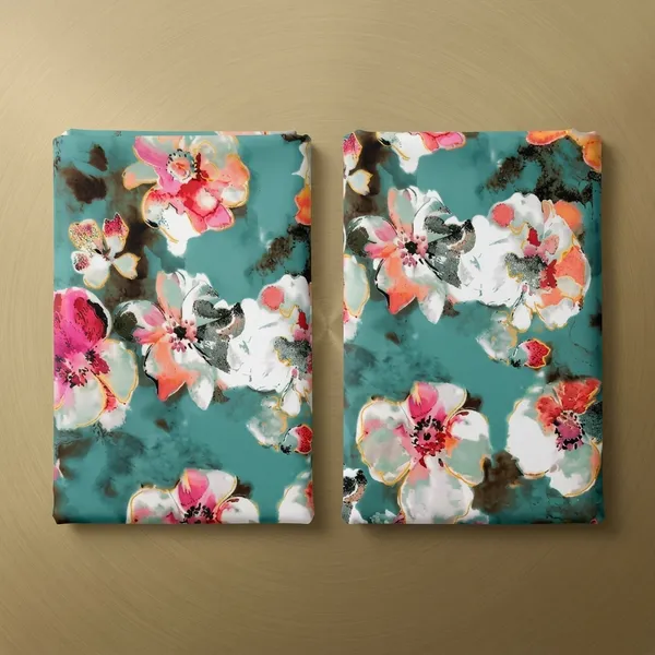 Teal_Bsy_Floral_Print_(Polyster)_Unstitched_Fabrics_Women_-_Pack_of_2