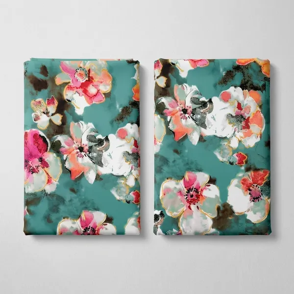 Teal_Bsy_Floral_Print_(Polyster)_Unstitched_Fabrics_Women_-_Pack_of_2