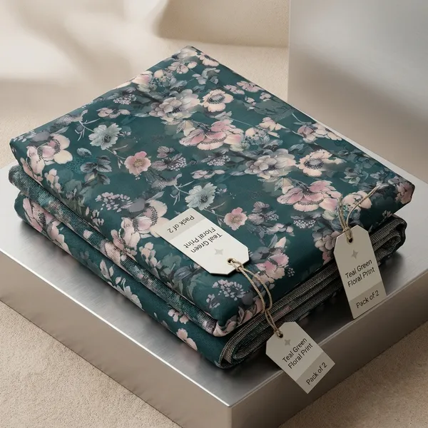 Teal_Green_Bsy_Floral_Print_(Polyster)_Unstitched_Fabrics_Women_-_Pack_of_2
