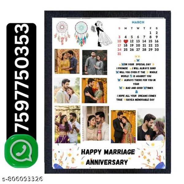 Multicolor_Wood_Anniversary_Designer_Wall_Hanging_Photo_Frame