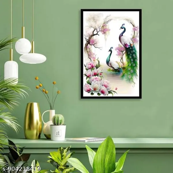Multicolor_Wood_Modern_3D_Peacock_Tree_Paper_Cut_Wall_Hanging_Photo_Frame
