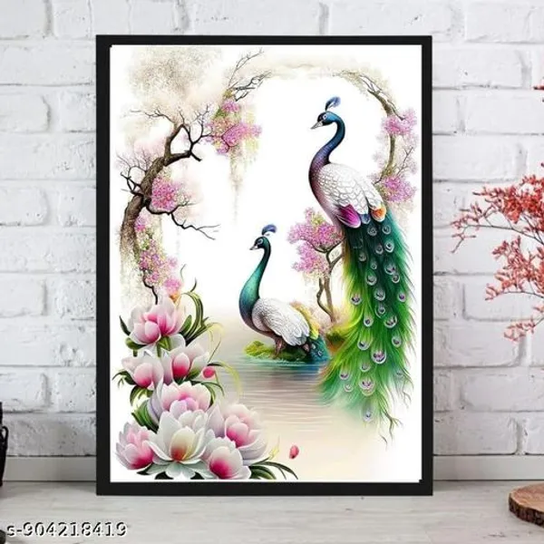 Multicolor_Wood_Modern_3D_Peacock_Tree_Paper_Cut_Wall_Hanging_Photo_Frame