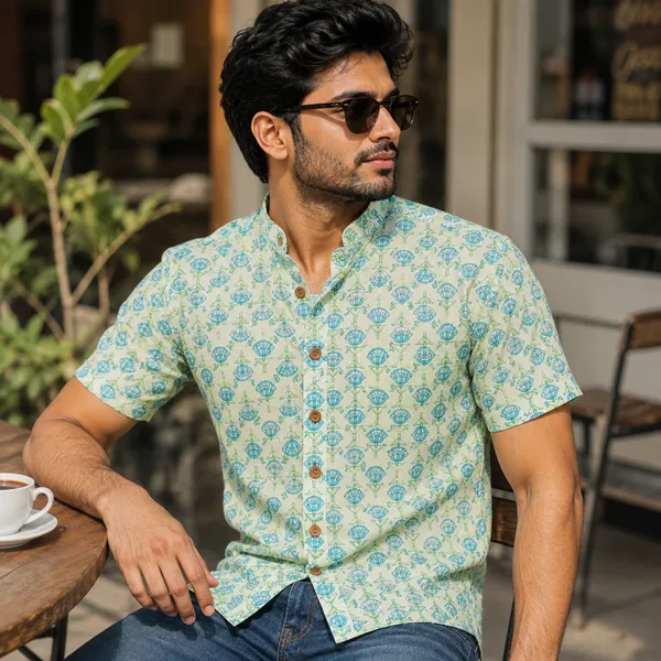 Green_Blue_Cotton_Regular_Fit_Floral_Print_Shirt_For_Men