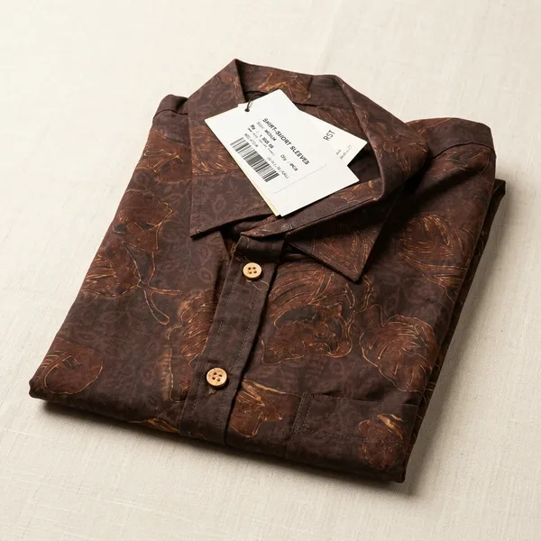 Brown_Cotton_Embroidered_Half_Sleeve_Shirt_For_Men