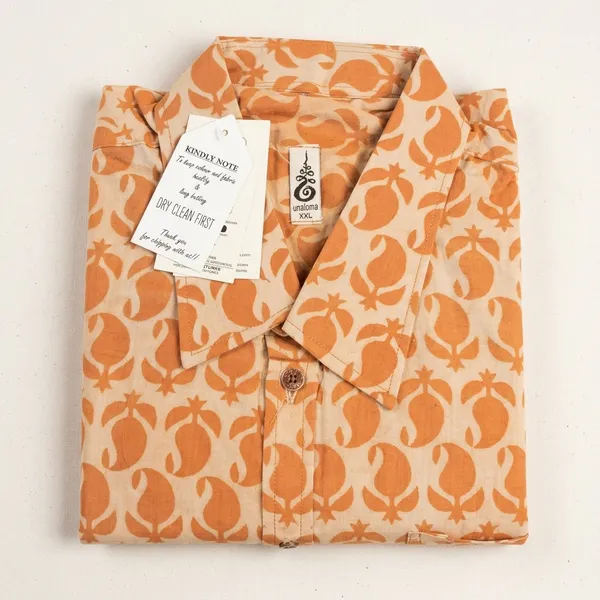 Orange_Cotton_Regular_Fit_Block_Print_Shirt_For_Men