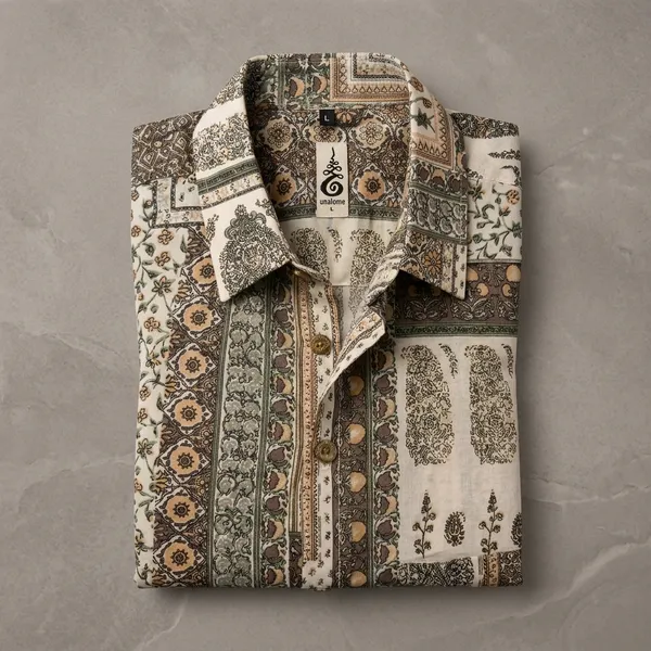 White_Cotton_Ethnic_Print_Regular_Fit_Shirt_For_Men
