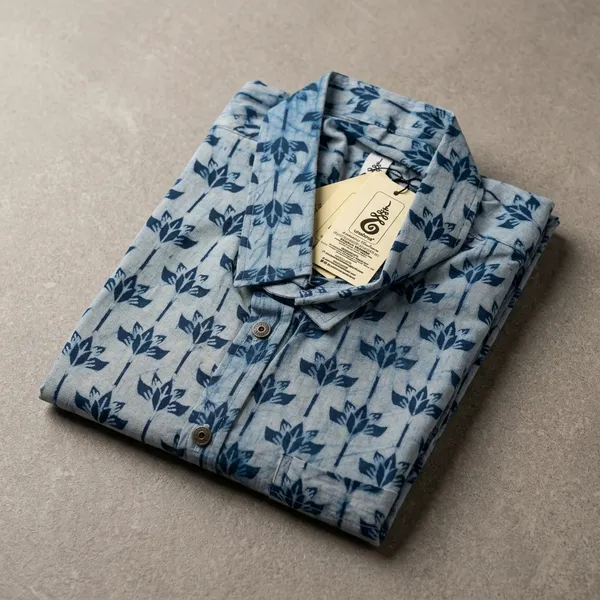 Blue_Cotton_Floral_Block_Print_Regular_Fit_Shirt_For_Men