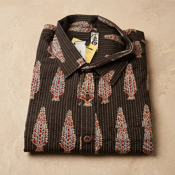 Brown_Cotton_Embroidered_Regular_Fit_Shirt_For_Men