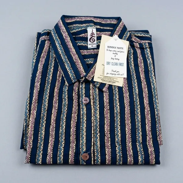 Navy_Blue_Cotton_Striped_Half_Sleeve_Shirt_For_Boys