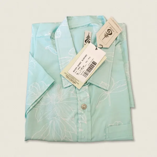 Mint_Green_Cotton_Floral_Print_Half_Sleeve_Shirt_For_Men