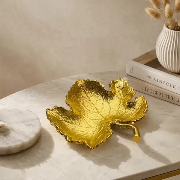 Aluminium_Single_Leaf_Platter_Gold