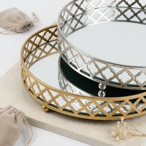 Aluminium_Glass_Round_Tray_Silver_&_Gold_Duo