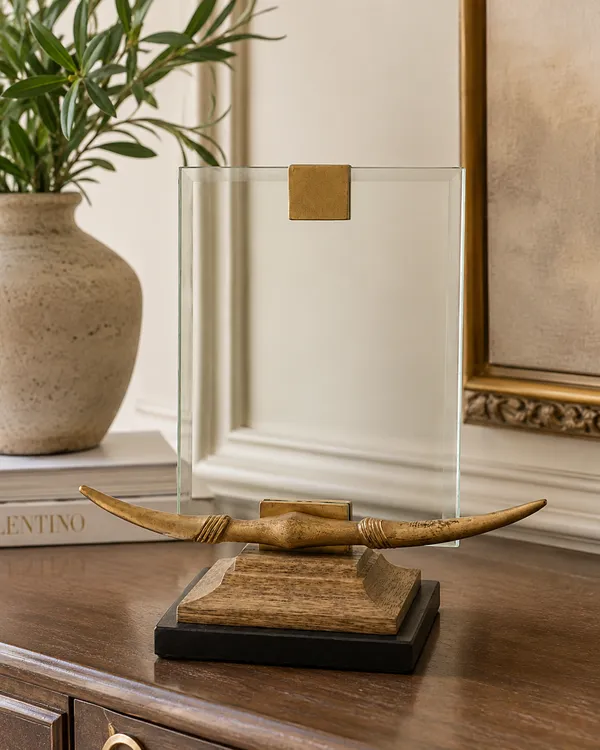 Mango_Wood_Brass_Marble_Longhorn_Photo_Frame_5X7