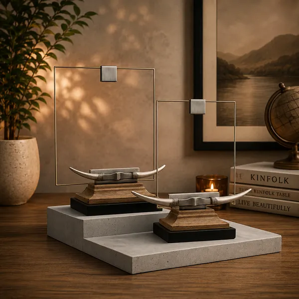 Dezane_Studio_Nickel_Marble_Longhorn_Frame_Duo_(5×7_+_8×10)