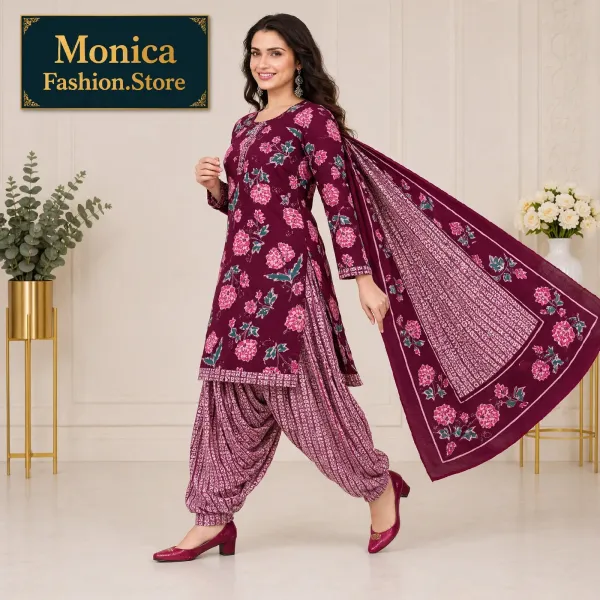 Stunning_Wine_&_Pink_Floral_Printed__READY-MADE___100_%_COTTON_Patiala_Suit_Set