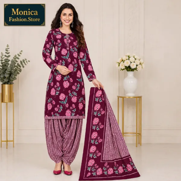 Stunning_Wine_&_Pink_Floral_Printed__READY-MADE___100_%_COTTON_Patiala_Suit_Set