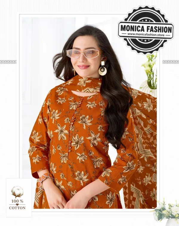Floral_Printed_Cotton_Suit_Set_Rustic_Orange_&_Beige
