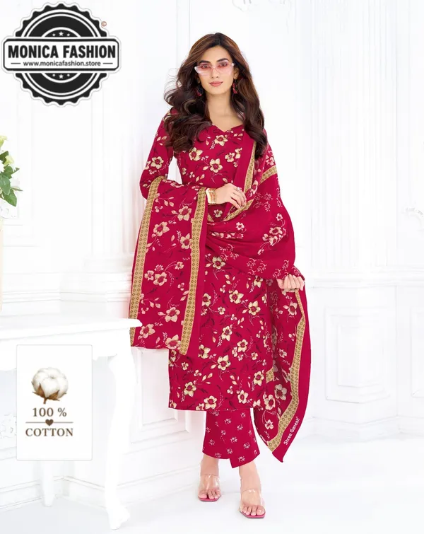 Floral_Printed_Cotton_Suit_Set__Magenta