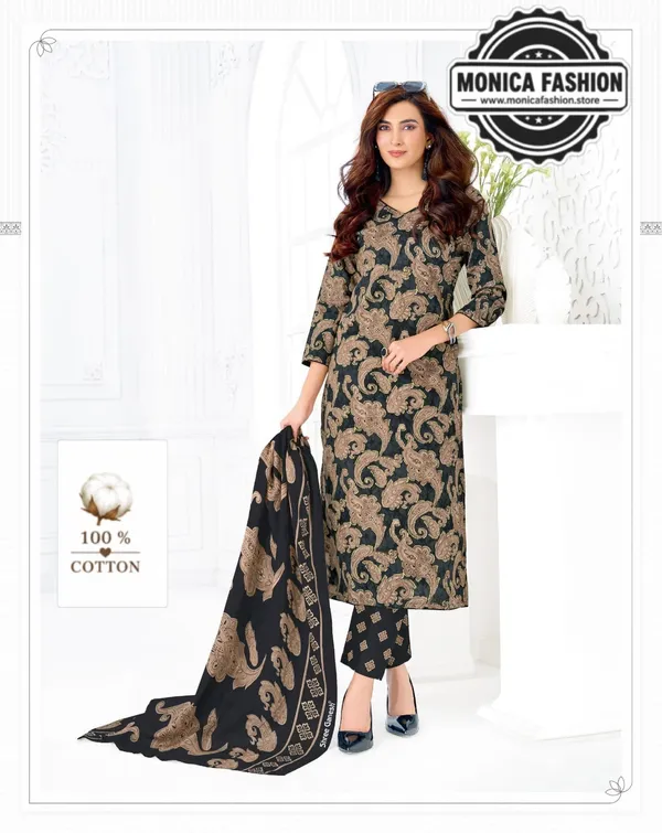 Paisley_Printed_Cotton_Suit_Set_Black_&_Gold