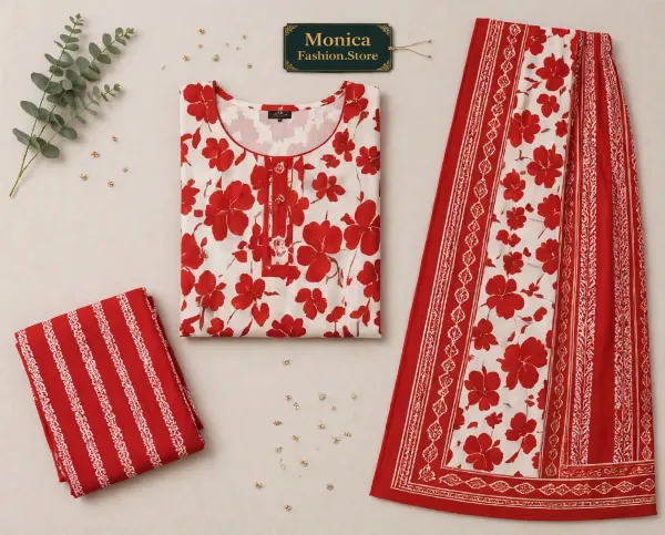 Stunning__Red_&_White_Floral_Printed_Ready-made_100%_Cotton__Patiala_Suit_Set
