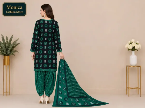 Stunning_Black_&_Sea_Green_Geometric_Printed_Ready-made_100_%_Cotton__Patiala_Suit_Set