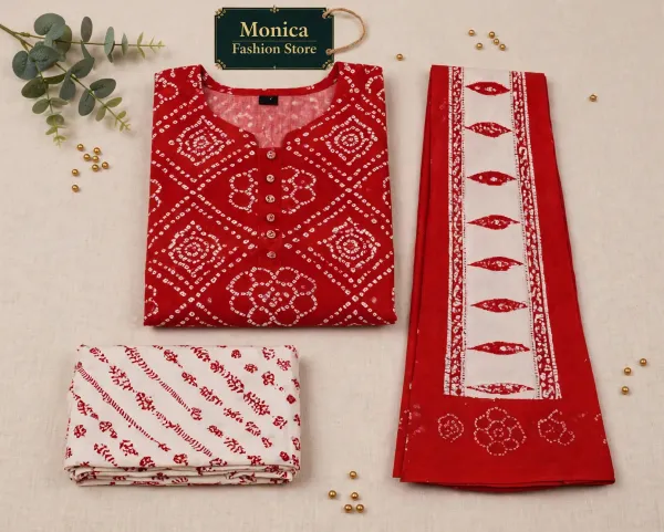 Stunning_Red_&_White_Bandhani_Printed_Ready-made_100_%_Cotton_Patiala_Suit_Set