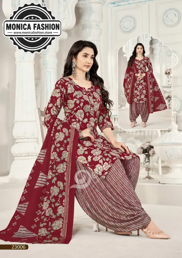 Maroon_Floral_Printed_Punjabi_Suit_Set_with_Patiala_Pants_