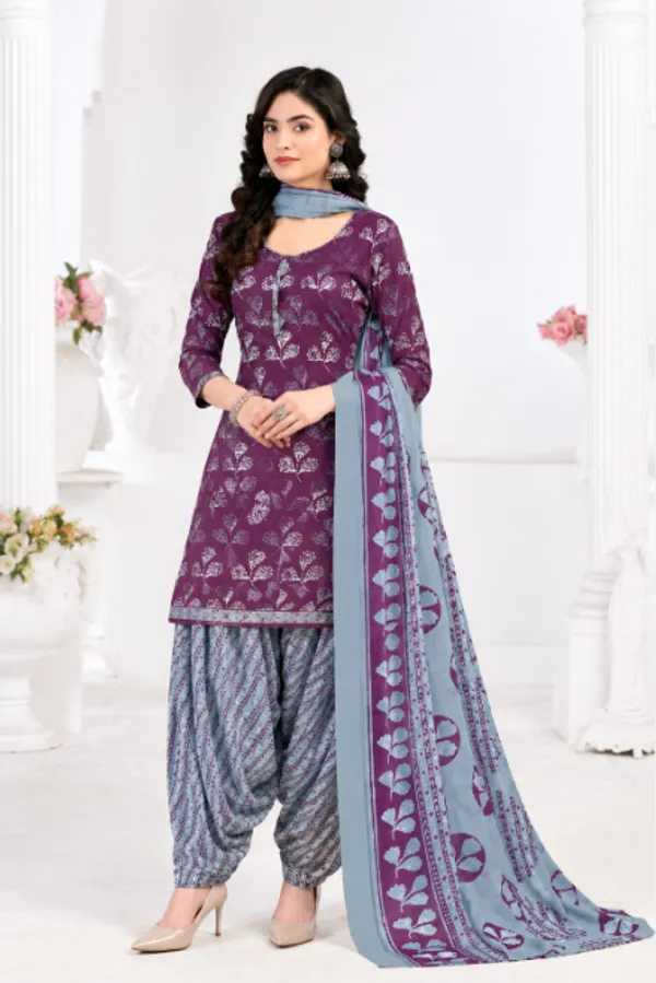 Plum_&_Dusty_Blue_Heritage_Suit_Set_with_Patiala_Pant_&_Dupatta