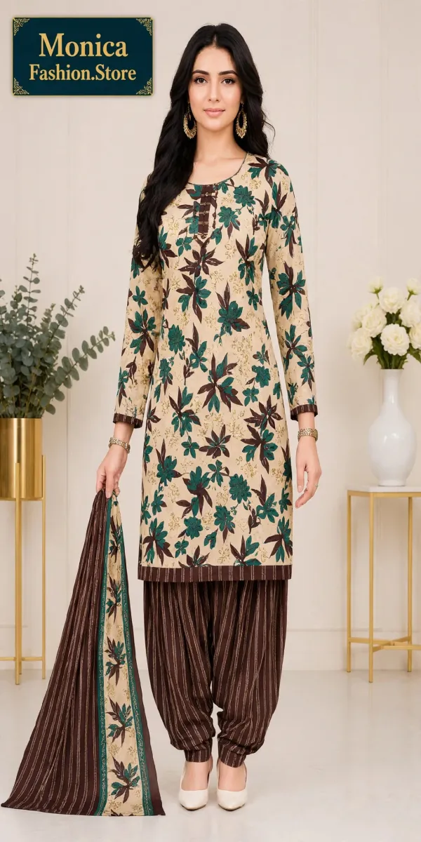 Stunning_Cream_&_Brown_Floral_Printed_Ready-made__100_%_Cotton_Patiala_Suit_Set
