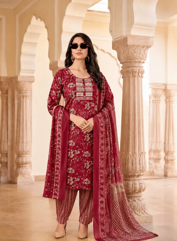 Royal_Maroon_Floral_Premium_Patiala_Suit_Set_with_dupatta_
