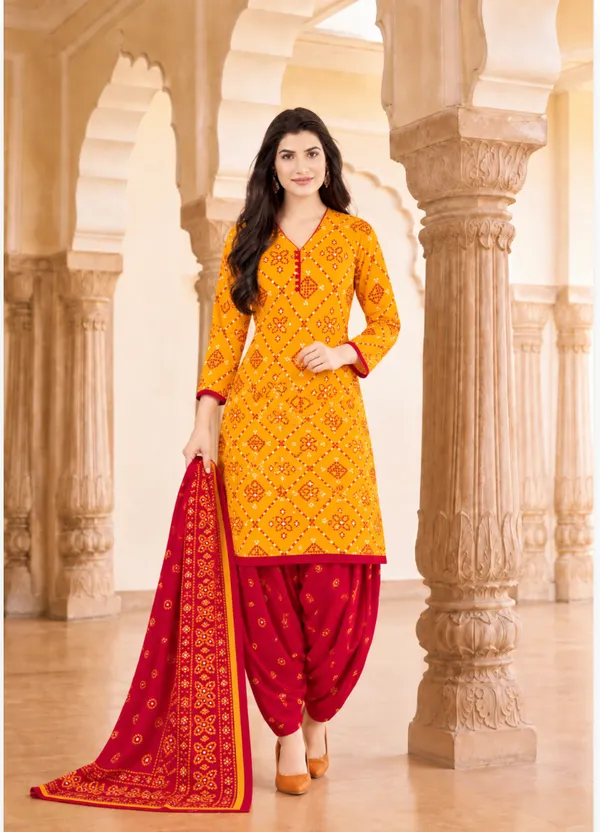 Royal_Mustard_Yellow_&_Red_100%_Cotton_Ready-Made_Patiala_Suit_Set