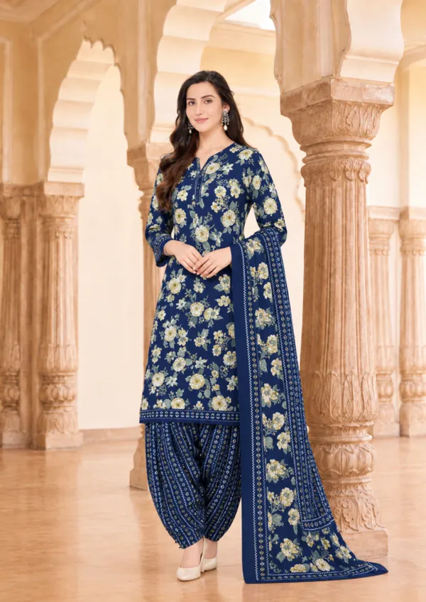 Royal_Navy_Blue_Floral_100%_Cotton_Ready-Made_Patiala_Suit_Set
