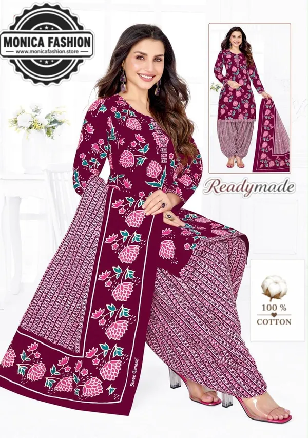 Stunning_Wine_&_Pink_Floral_Printed__READY-MADE___100_%_COTTON_Patiala_Suit_Set