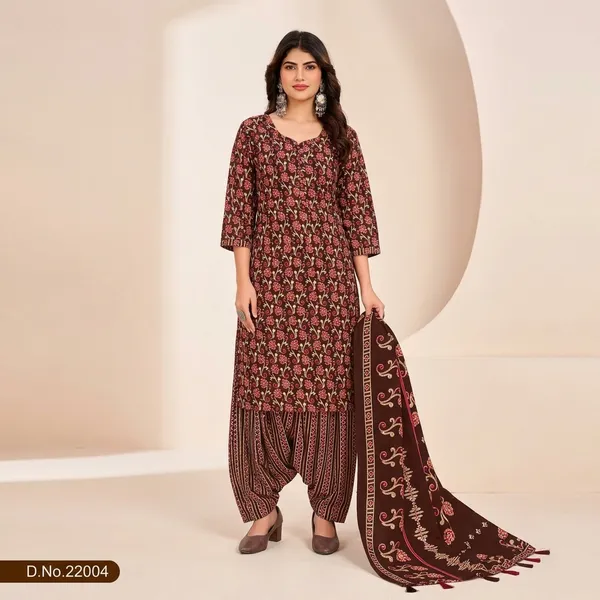 Brown__Cotton_And_Polyester_Premium__Patiala_Suit_Set_For_Women
