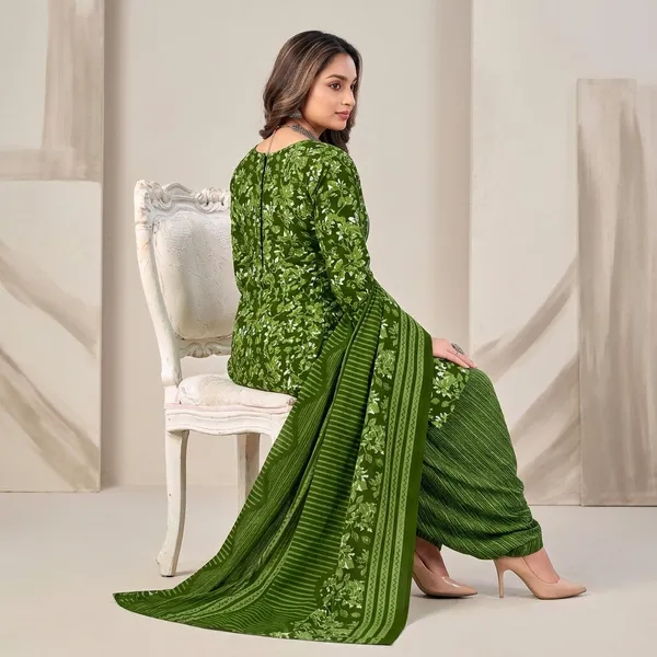 Green__Cotton_And_Polyester_Premium__Patiala_Suit_Set_For_Women
