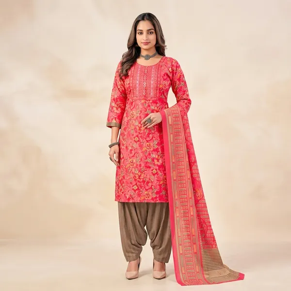Pink_And_Beige__Cotton_And_Polyester_Premium__Readymade_Patiala_Suit_Set_For_Women