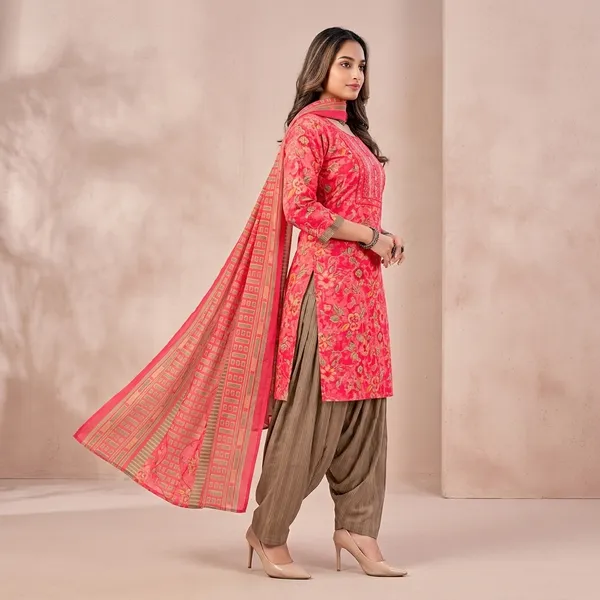 Pink_And_Beige__Cotton_And_Polyester_Premium__Readymade_Patiala_Suit_Set_For_Women