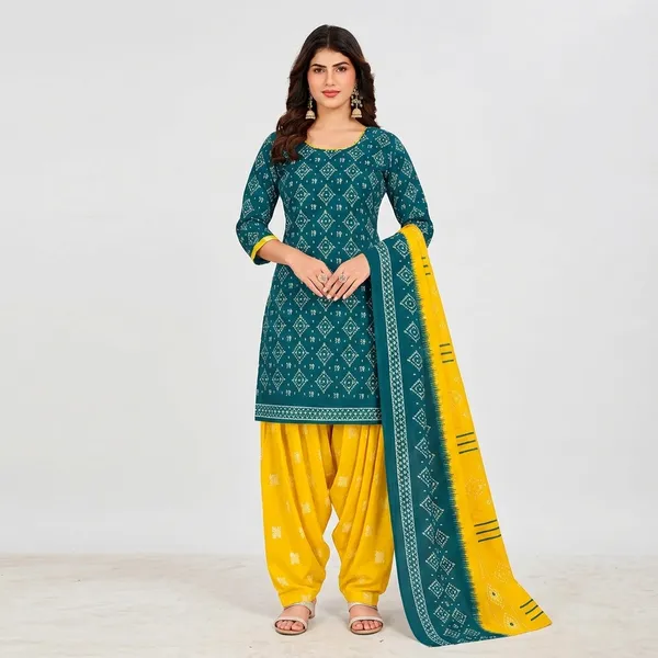 Multicolor__Cotton_And_Polyester_Premium__Readymade_Patiala_Suit_Set_For_Women