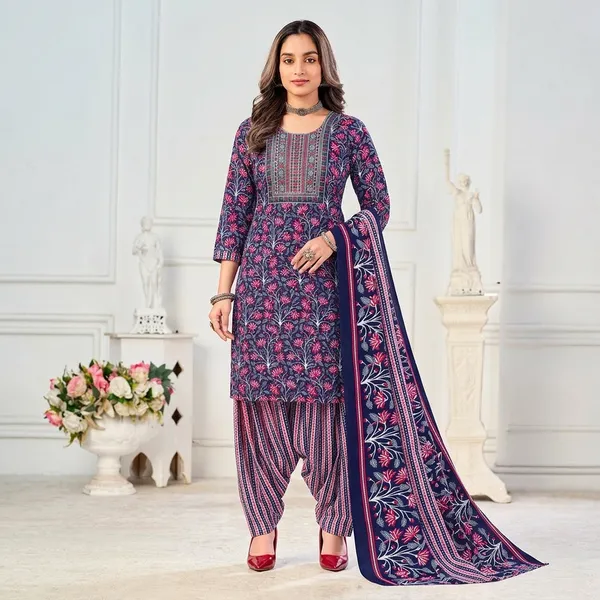 Purple__Cotton_And_Polyester_Premium__Patiala_Suit_Set_For_Women