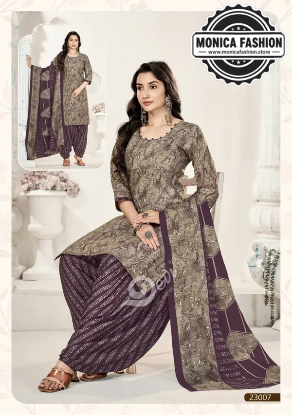 Olive_Grey_&_Plum_Floral_Printed_Punjabi_Suit_Set_with_Patiala_Pants_&_Dupatta