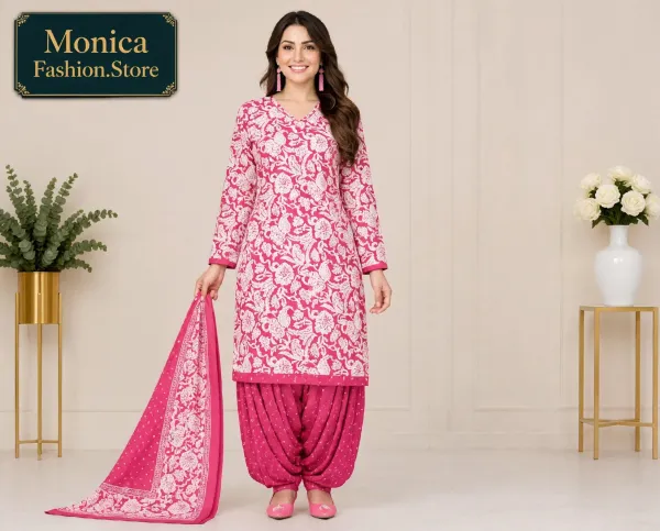 stunning_Pink_&_White_Floral_Printed__Ready-made_100_%_Cotton_Patiala_Suit_Set