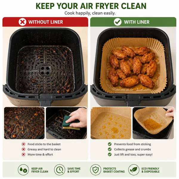 Trendnest_100_PCS_Square_Air_Fryer_Paper_Sheets_Disposable_Kitchenware
