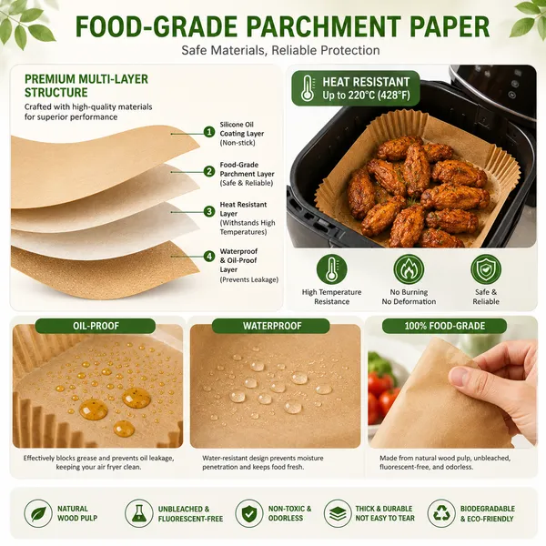 Trendnest_100_PCS_Square_Air_Fryer_Paper_Sheets_Disposable_Kitchenware