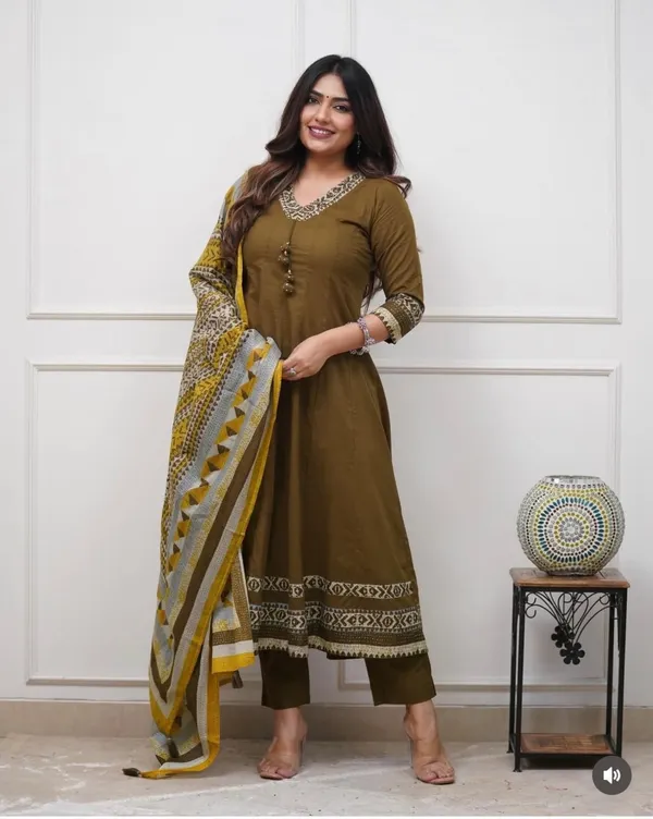 Olive_Green_Cotton_Silk_Embroidered_Anarkali_Suit_Set_For_Women
