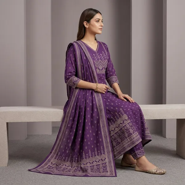 Purple_Ethnic_Printed_Kurta_Set_With_Dupatta_For_Women