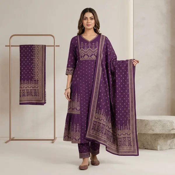 Purple_Ethnic_Printed_Kurta_Set_With_Dupatta_For_Women