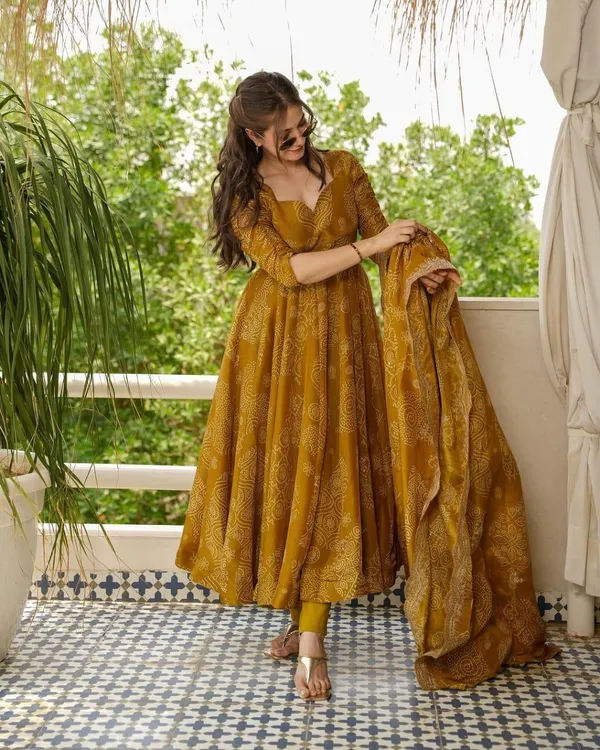 Mustard_Yellow_Printed_Anarkali_Kurta_Set_For_Women