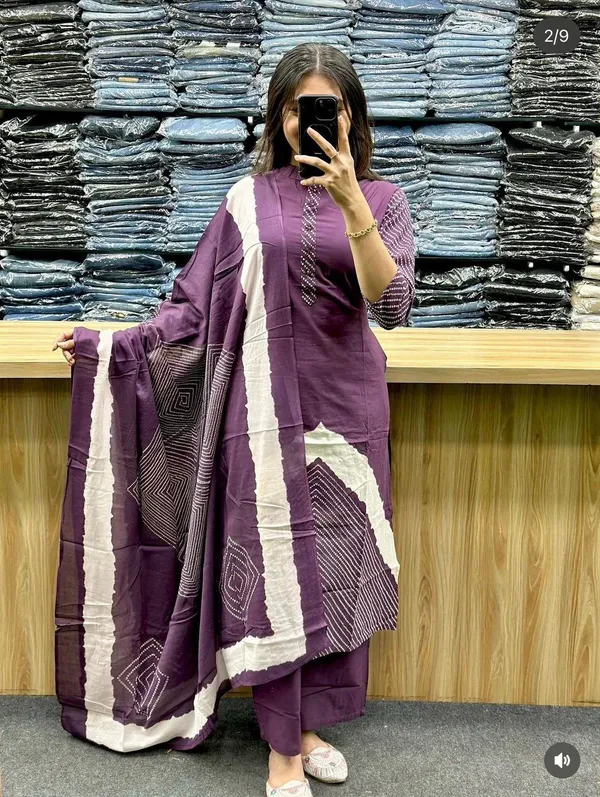 Purple_Cotton_Printed_Kurta_Set_For_Women