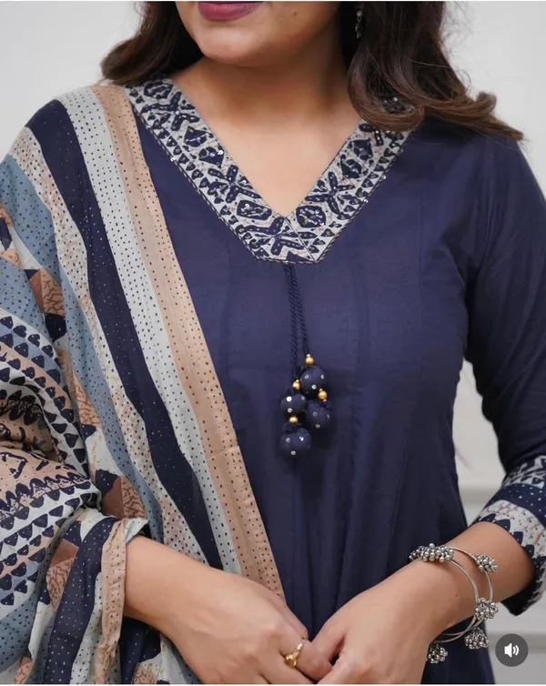 Navy_Blue_Embroidered_Anarkali_Suit_Set_With_Printed_Dupatta